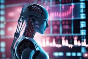 Sophisticated humanoid robot with exposed circuits